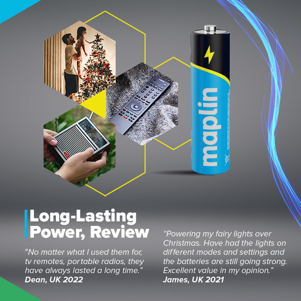 Maplin AAA LR03 7 Year Shelf Life 1.5V High Performance Alkaline Batteries - maplin.co.uk
