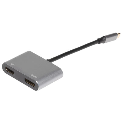 Nikkai USB-C Multiport Hub to HDMI 4K / DisplayPort - Silver - maplin.co.uk