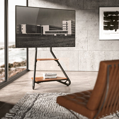 ProperAV Bauhaus Style 37" - 75" TV Stand (40kg Capacity / VESA Max. 600x400) - Black