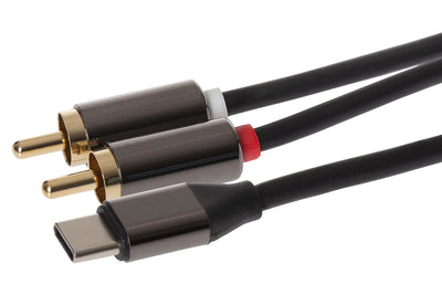 Maplin USB-C to Twin RCA Phono Jack Cable - Black, 2m - maplin.co.uk